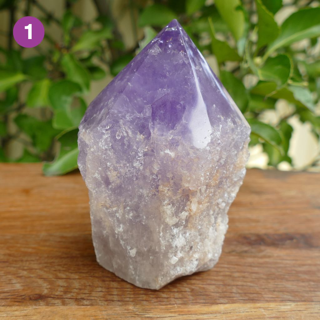 Amethyst Semi Polished Crystal Point for Crystal Healing