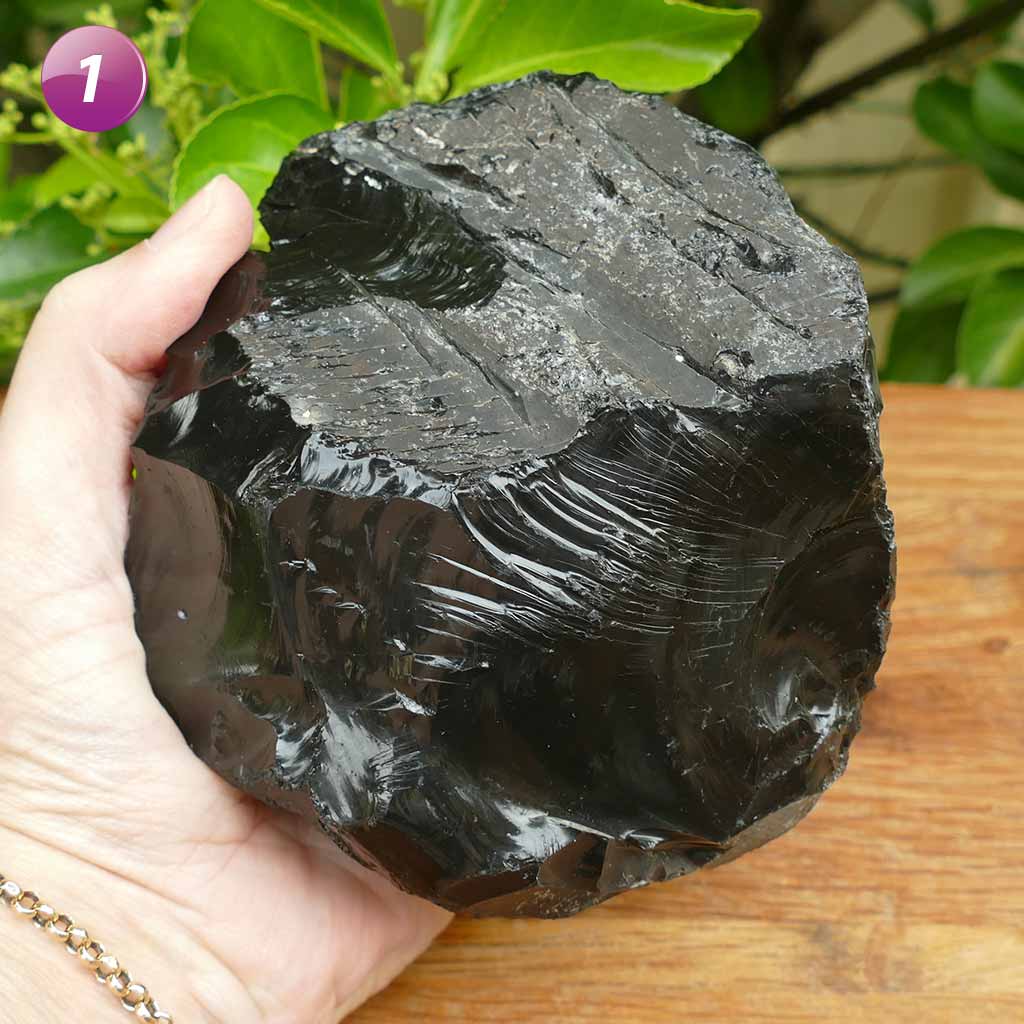 black obsidian natural pieces