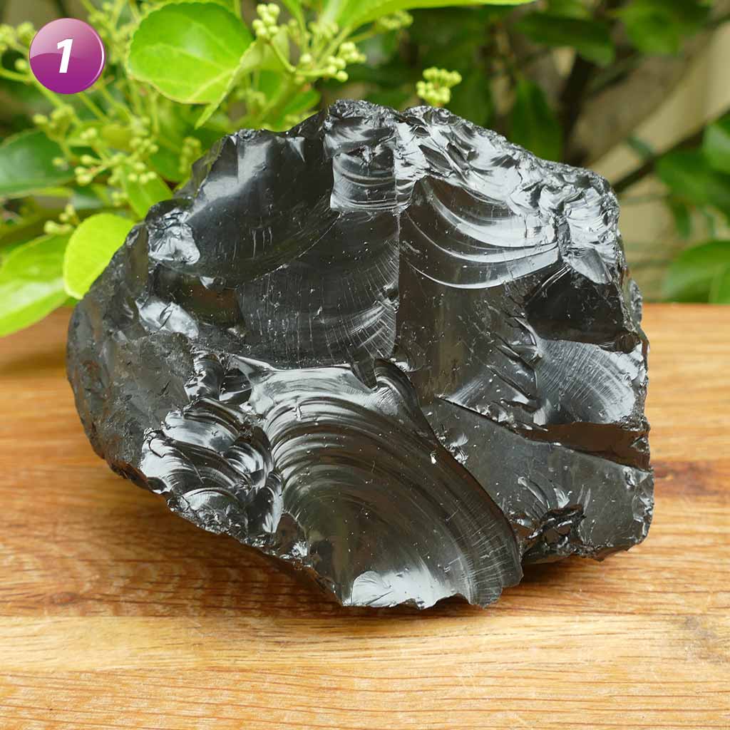 black obsidian natural pieces