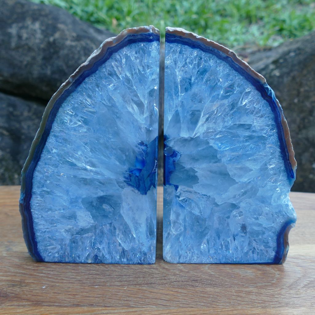 blue Agate bookends