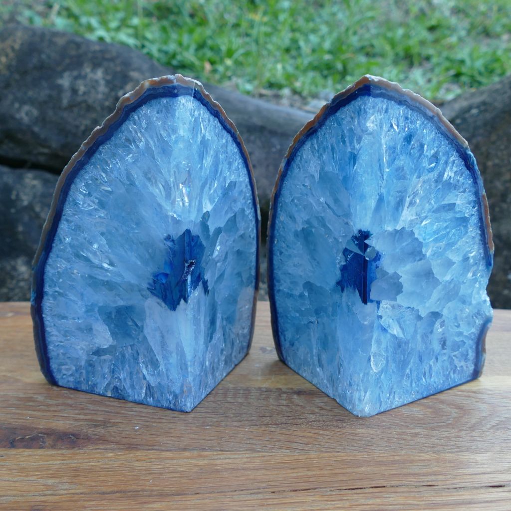 blue Agate bookends