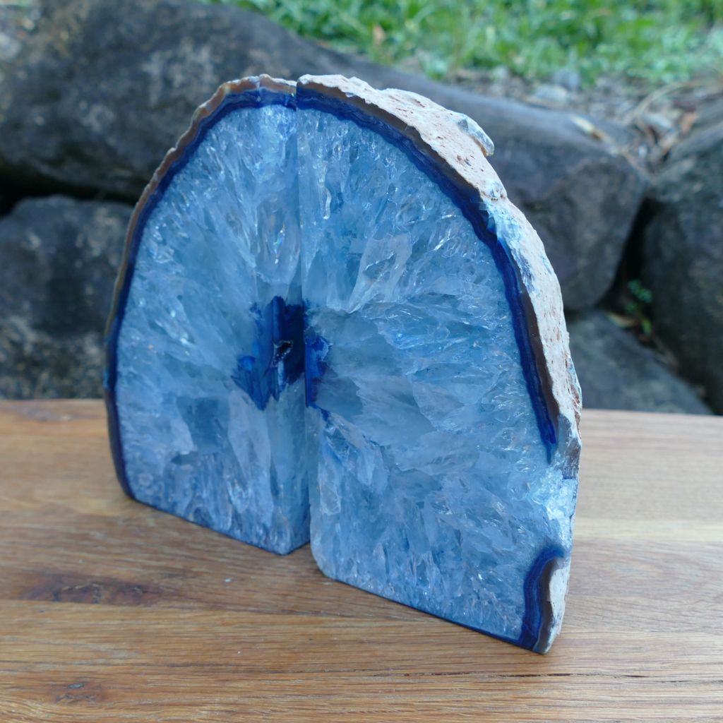 blue Agate bookends