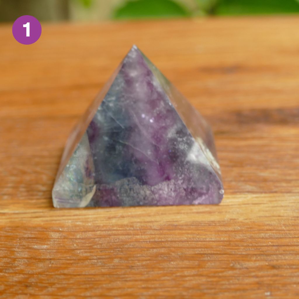 Fluorite Crystal Pyramids | Rainbow Fluorite Pyramid for Success Healing Reiki Stress Relief