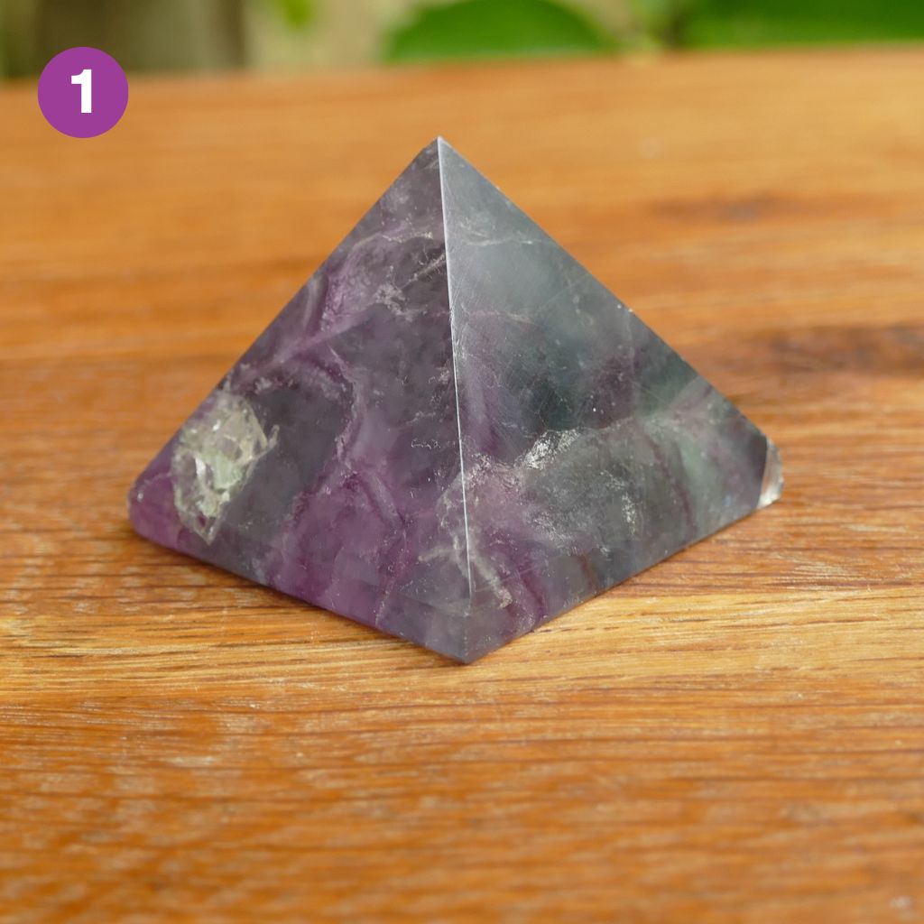Fluorite Crystal Pyramids | Rainbow Fluorite Pyramid for Success Healing Reiki Stress Relief
