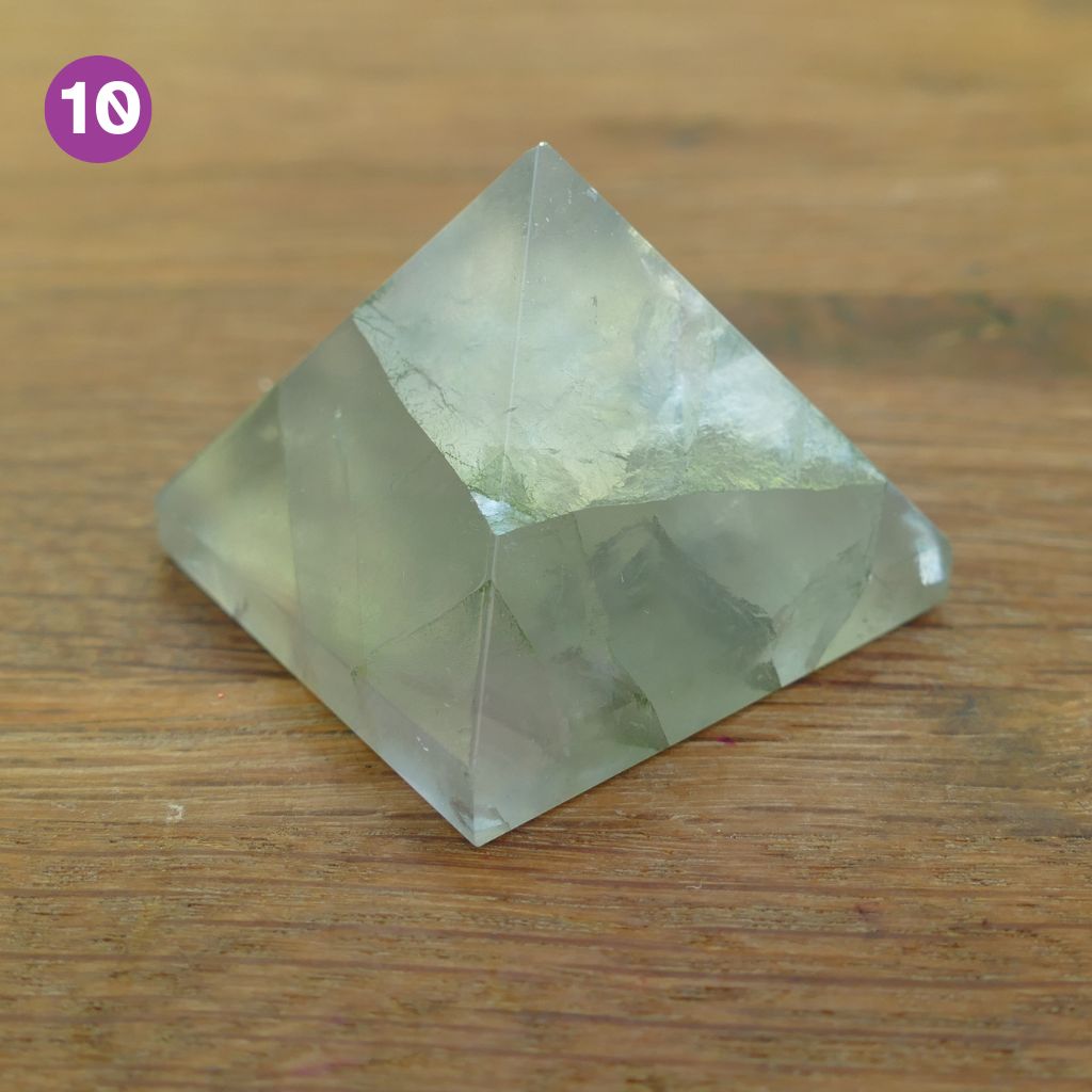 Fluorite Crystal Pyramids with Purple and Greens