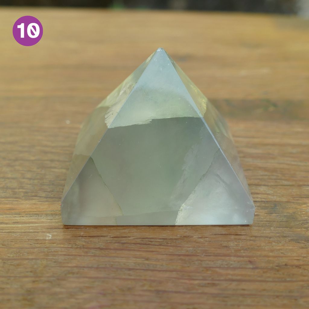 Fluorite Crystal Pyramids with Purple and Greens