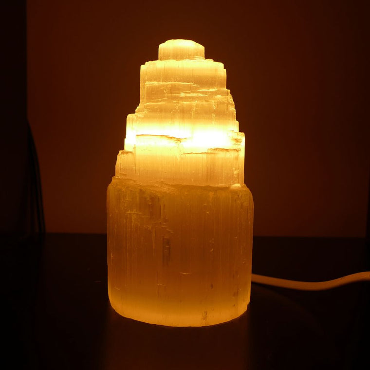 15cm selenite tower lamp