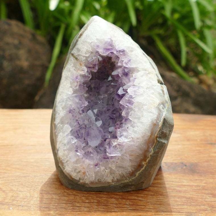 Amethyst Crystal Cluster with Polished Edges