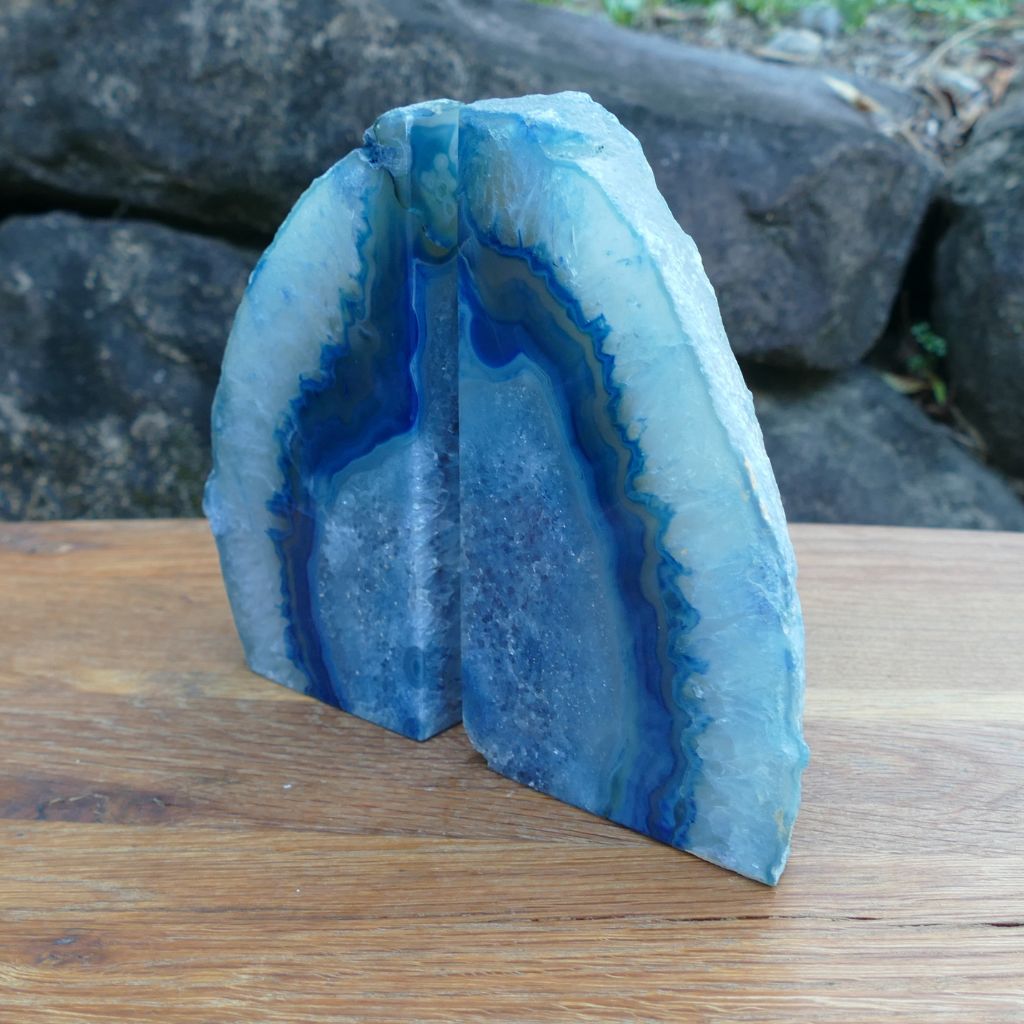 blue Agate bookend
