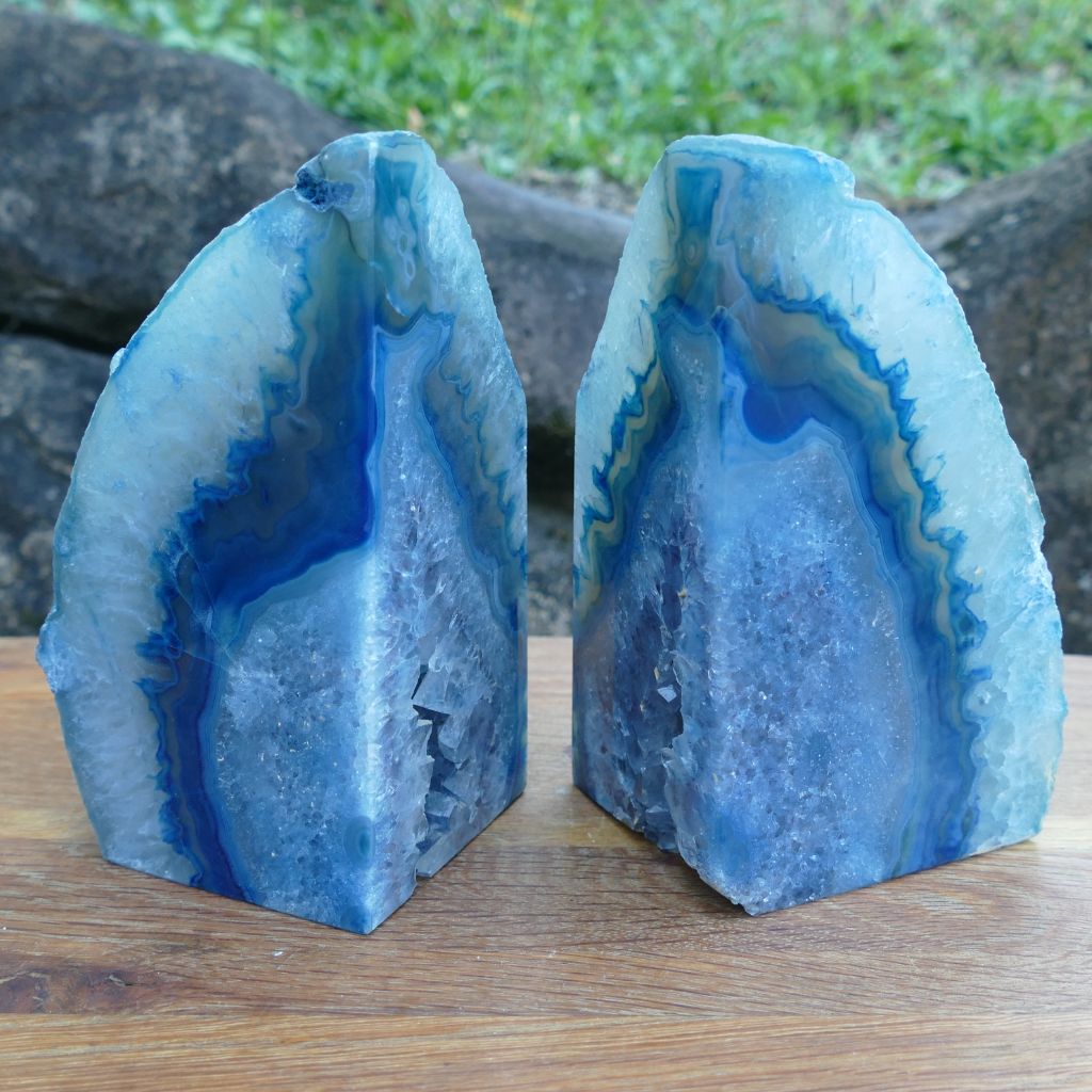 blue Agate bookend