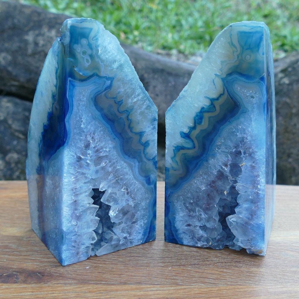 blue Agate bookend