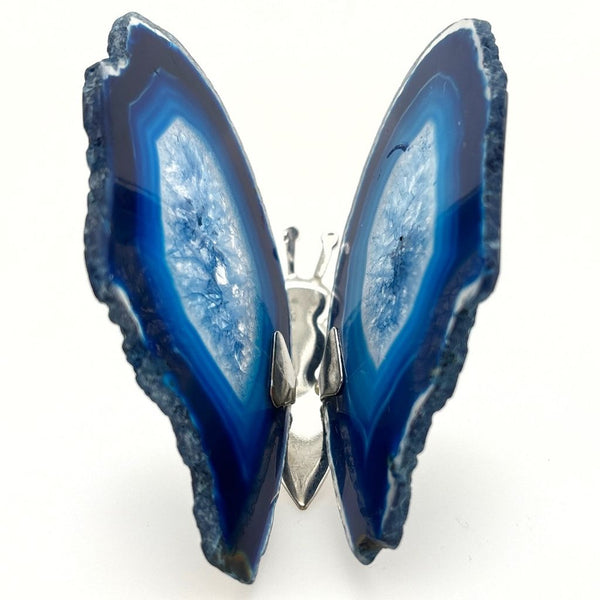 Blue Agate Butterfly Ornament Home Decor Crystal Decoration