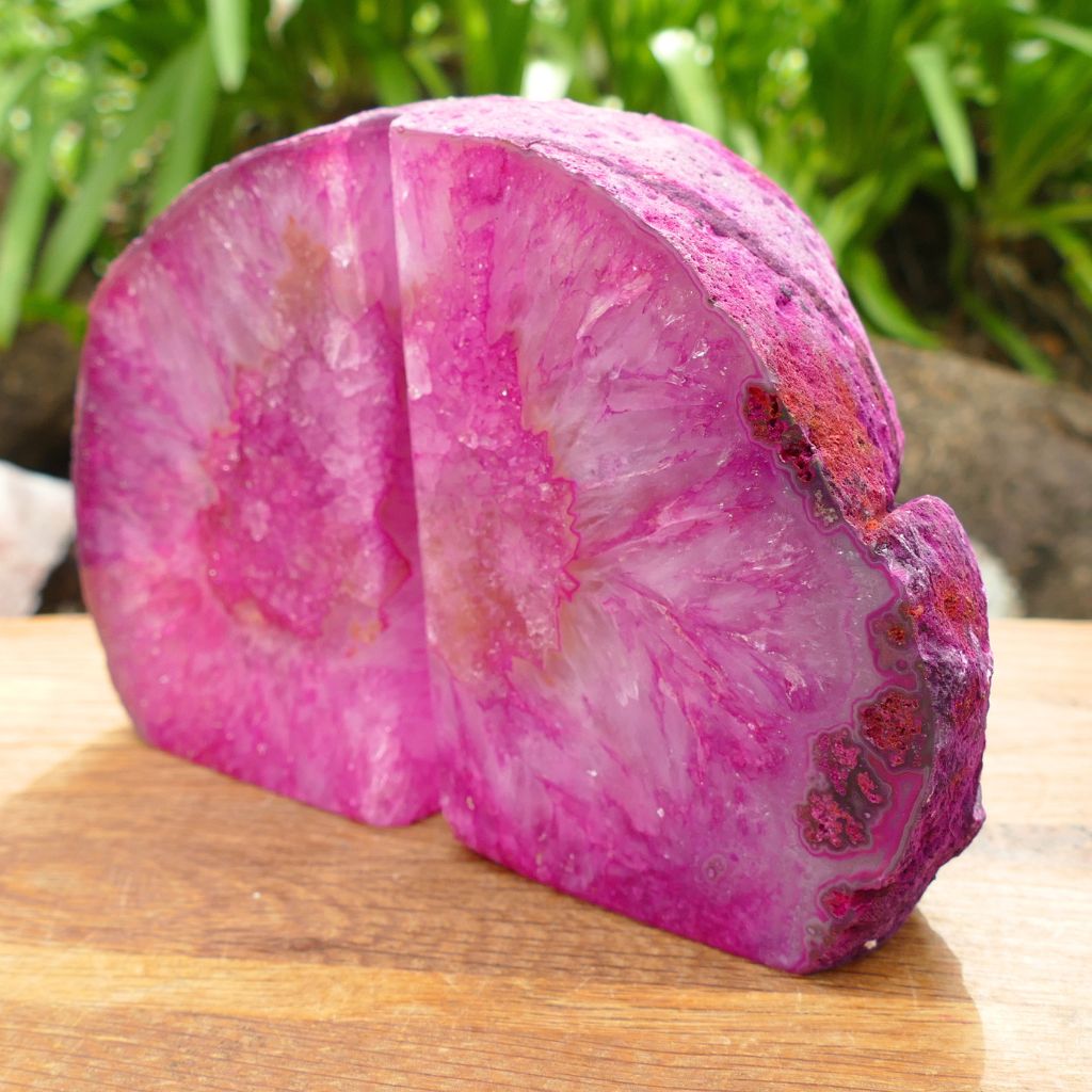Pair of Agate Bookends in Pink - Decorative Bookends for Your Home