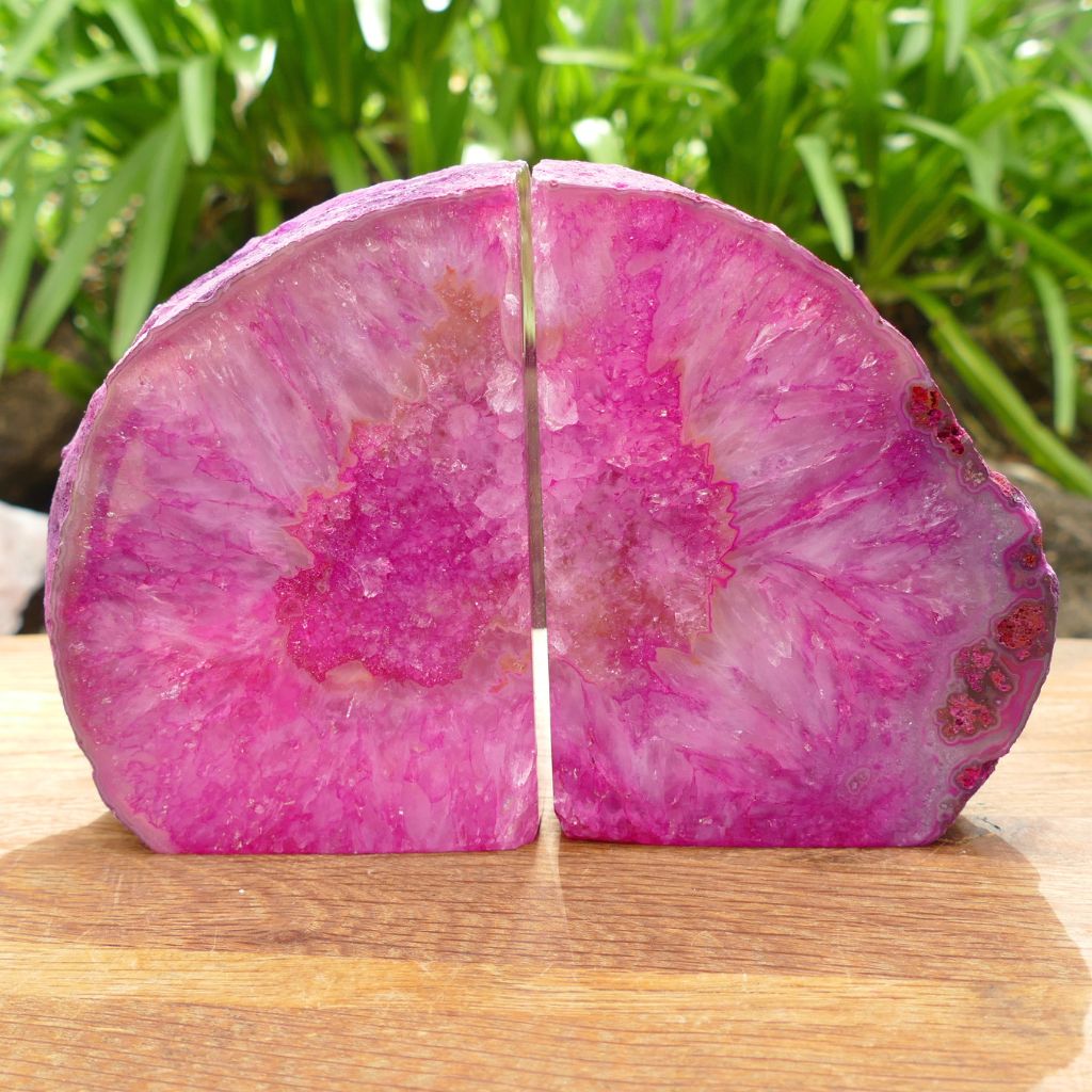 Pair of Agate Bookends in Pink - Decorative Bookends for Your Home