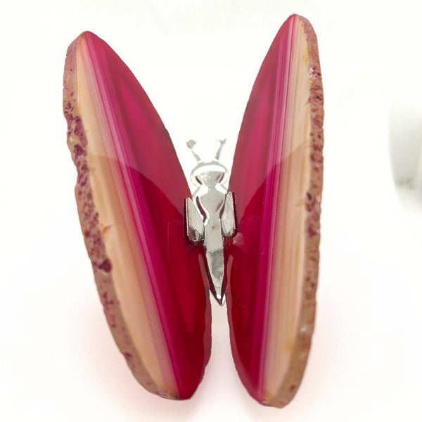 Agate Butterfly Pink Agate Slice