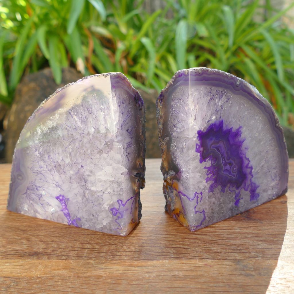 Agate Bookends Australia | Polished Purple Agate Bookend