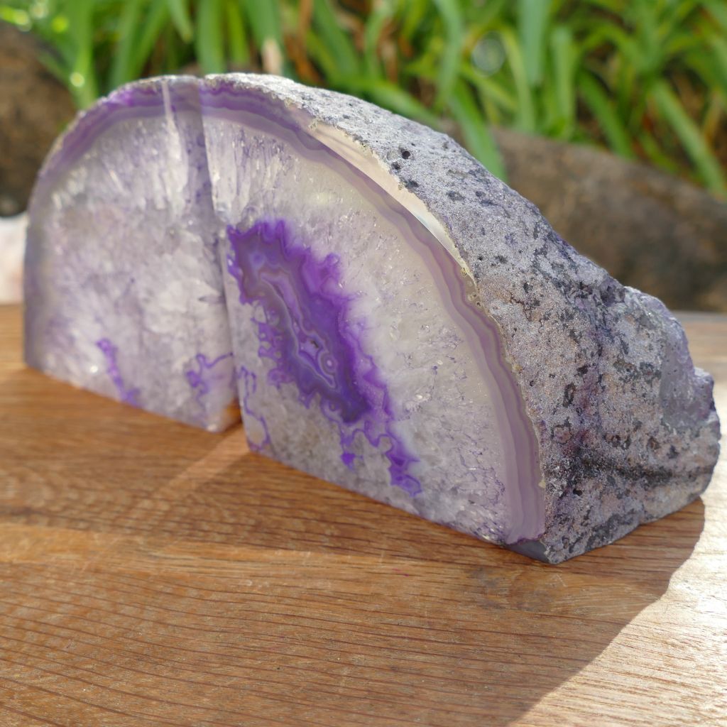 Agate Bookends Australia | Polished Purple Agate Bookend