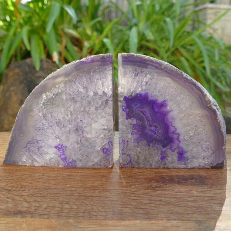 Agate Bookends Australia | Polished Purple Agate Bookend