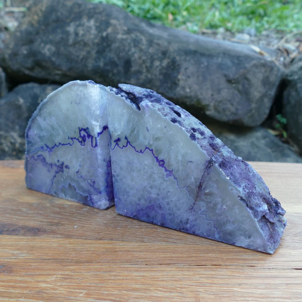 purple agate bookends