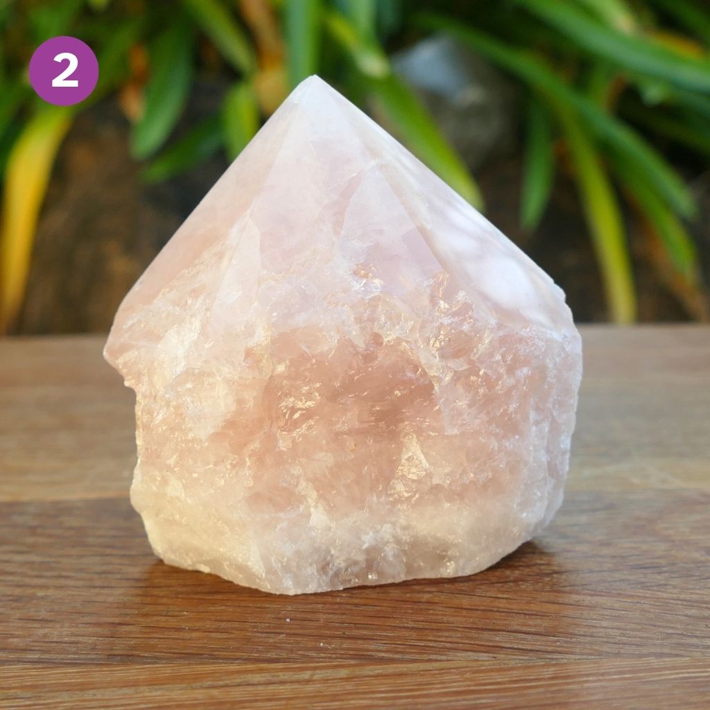 Rose Quartz Semi Polished Point | Natural Rose Base