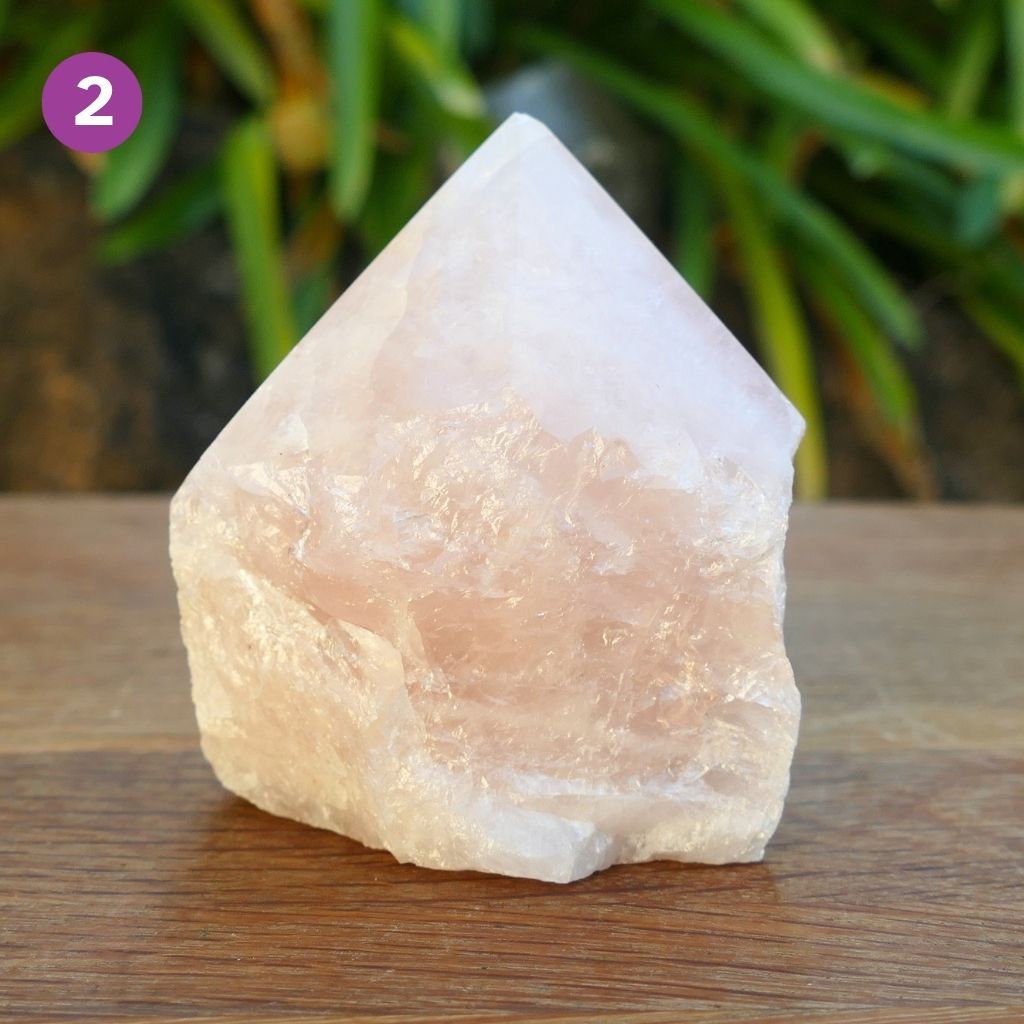 Rose Quartz Semi Polished Point | Natural Rose Base