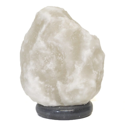 White Himalayan Salt Lamp 3–5kg on Black Marble Base