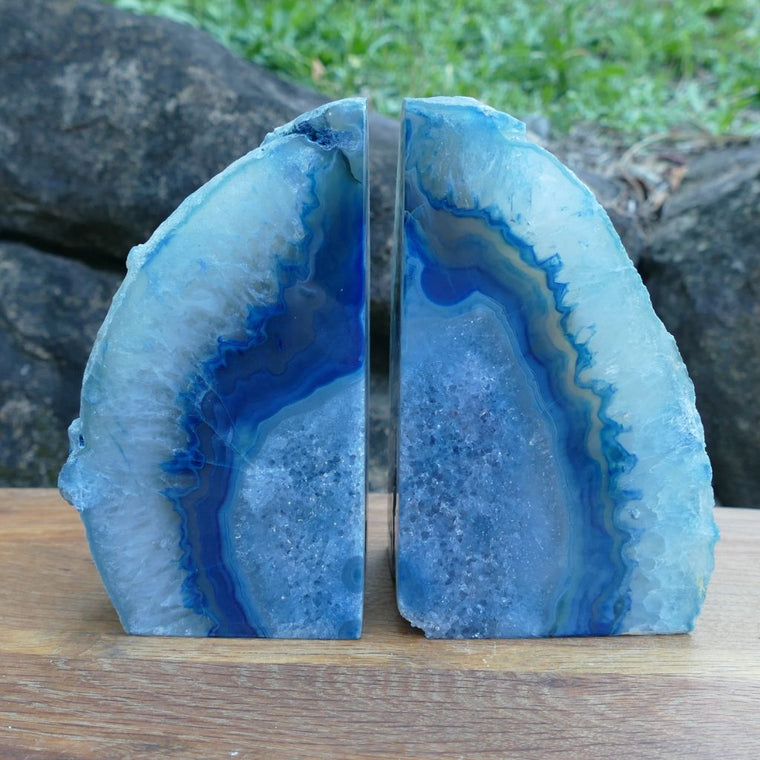 blue Agate bookend
