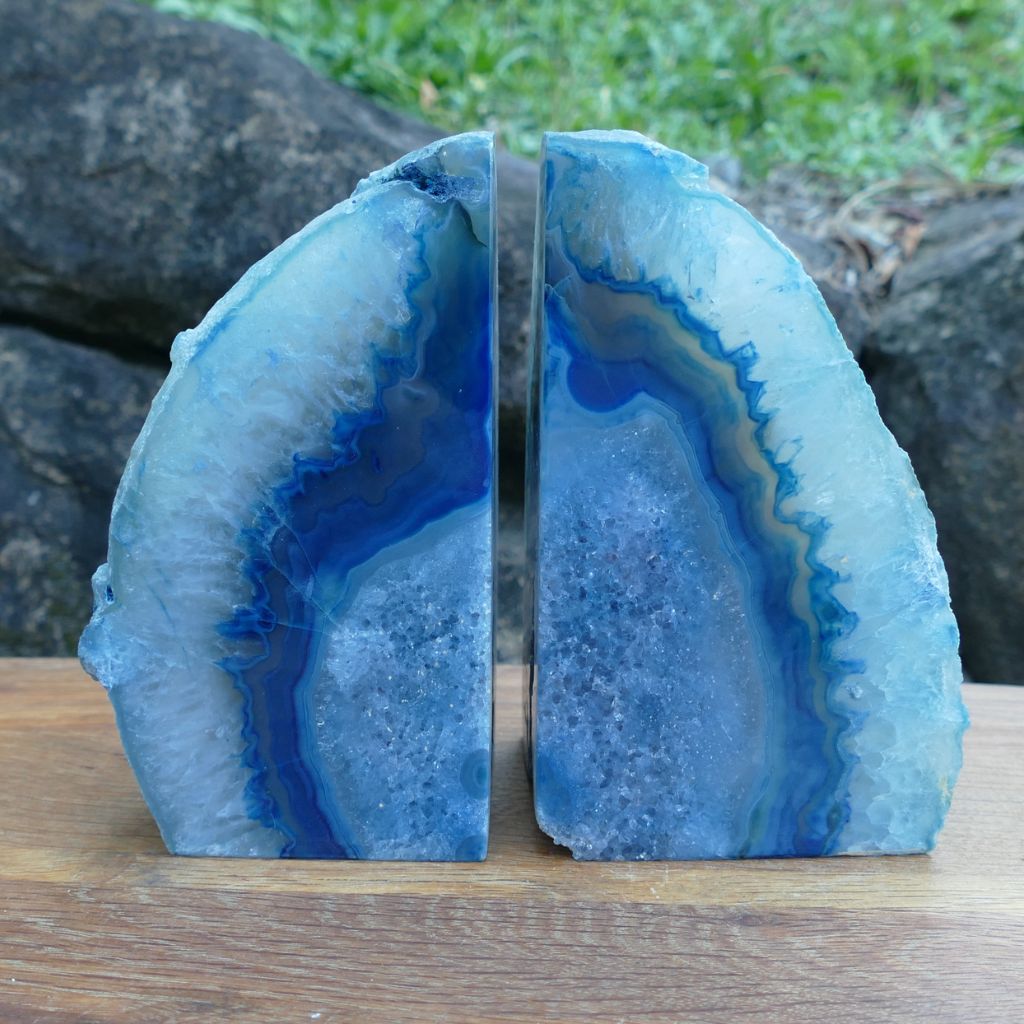 blue Agate bookend