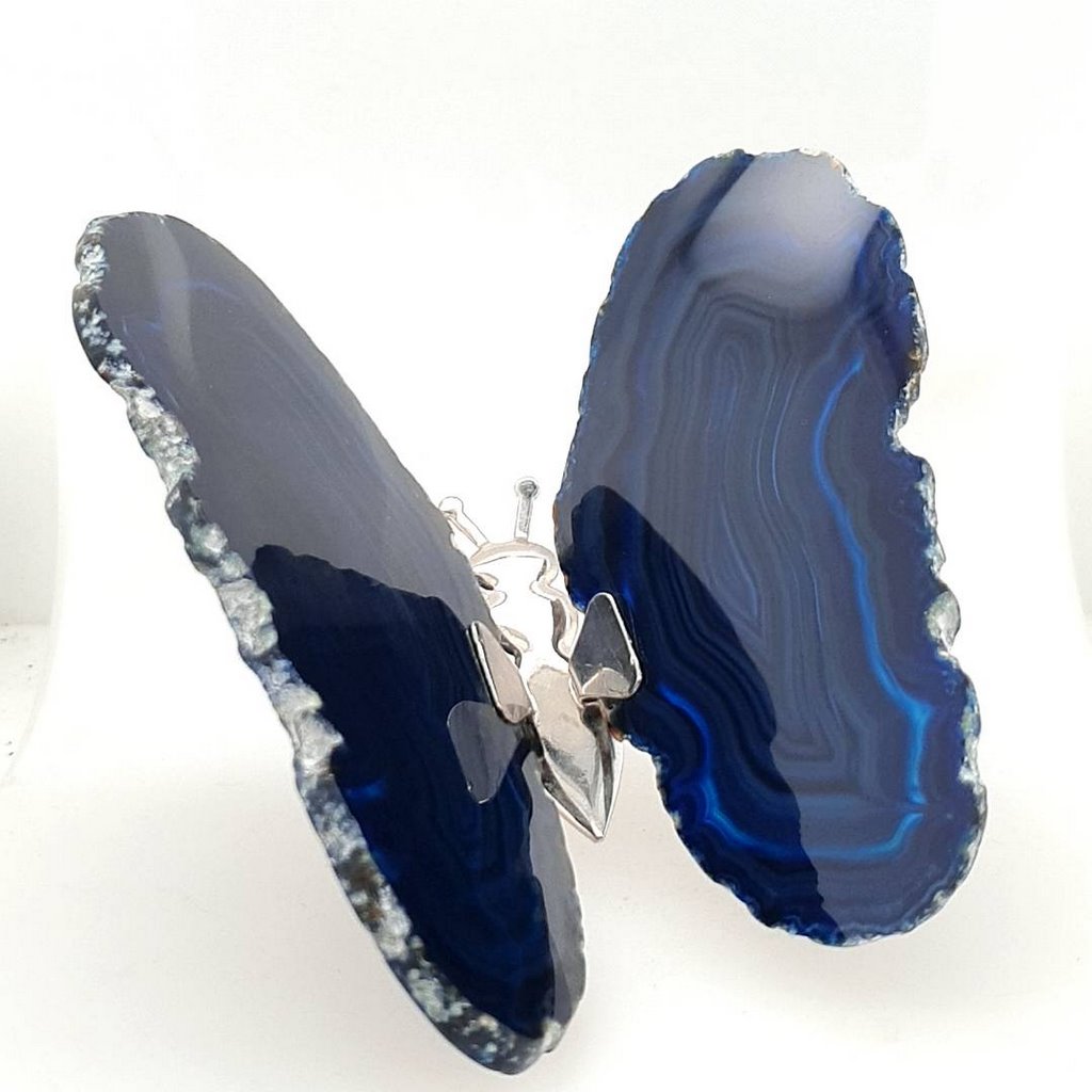 blue agate crystal butterfly