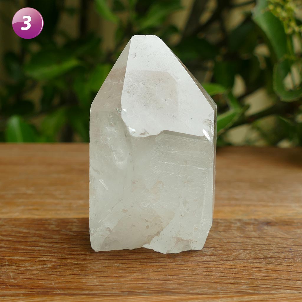clear quartz semi polished point
