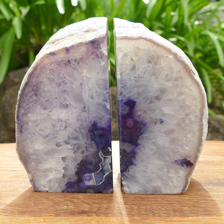 Agate Bookends Australia | Polished Purple Agate Bookend