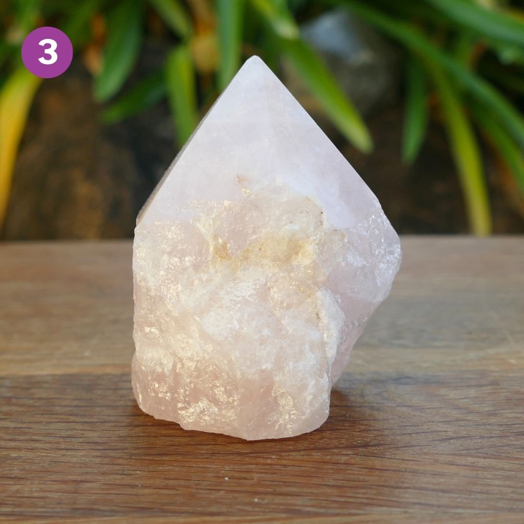 Rose Quartz Semi Polished Point | Natural Rose Base