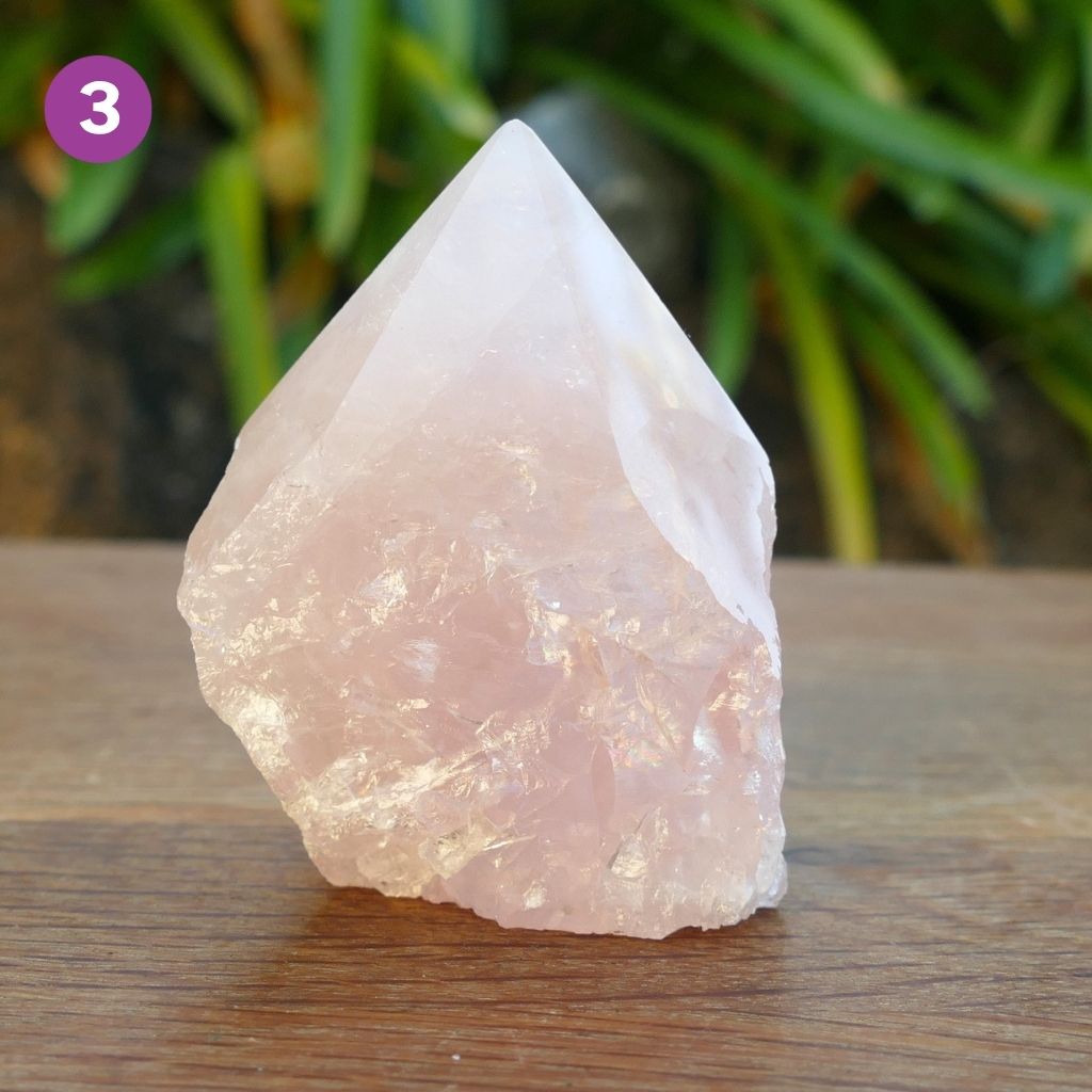 Rose Quartz Semi Polished Point | Natural Rose Base