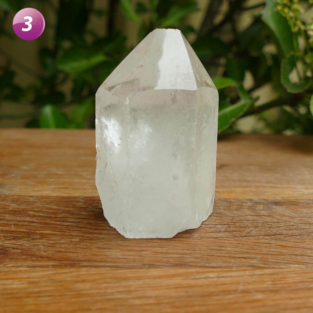 clear quartz semi polished point