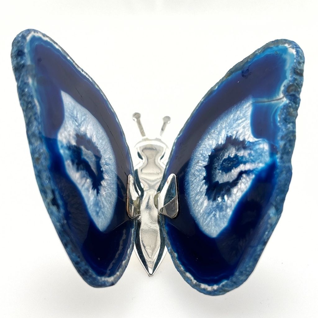 Beautiful Blue Agate Butterfly with Great Shape | Earth Inspired Gifts