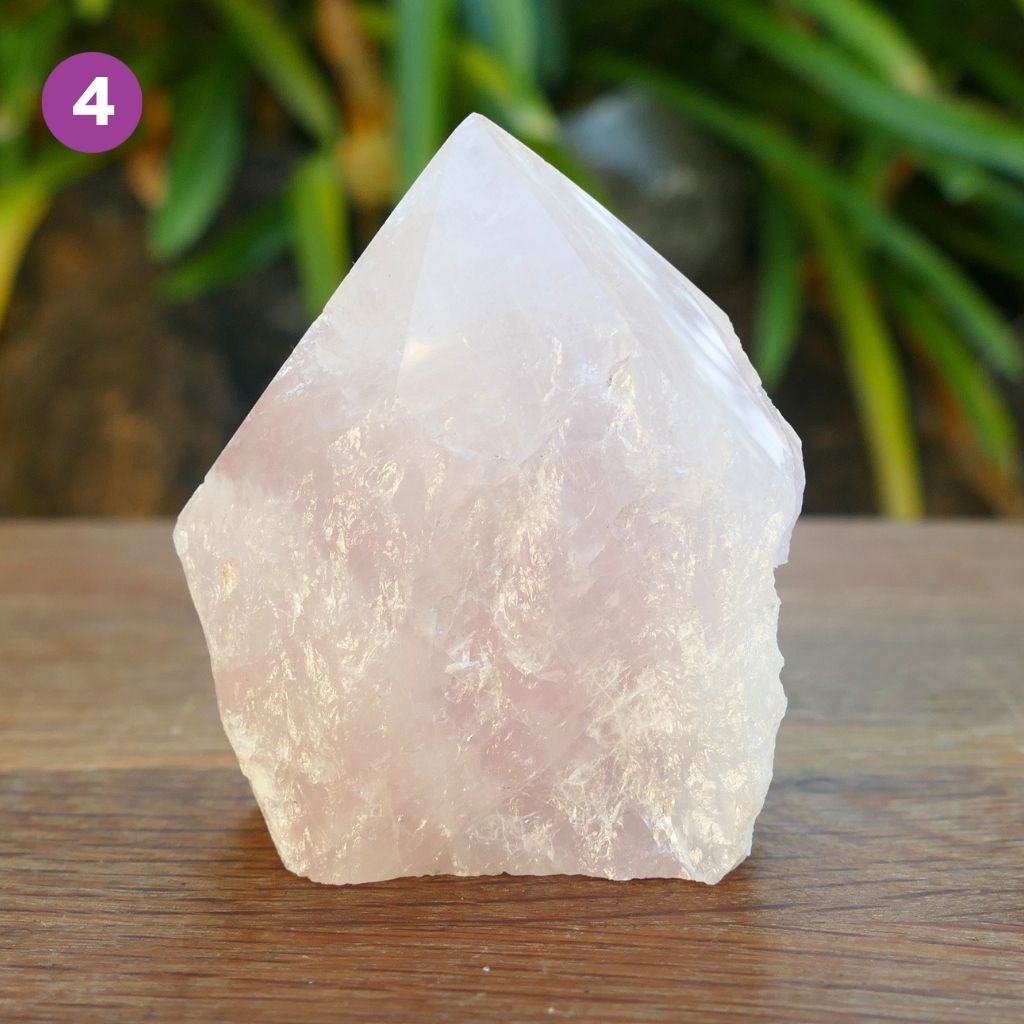 Rose Quartz Semi Polished Point | Natural Rose Base