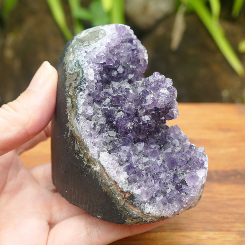 amethyst cluster with cut base