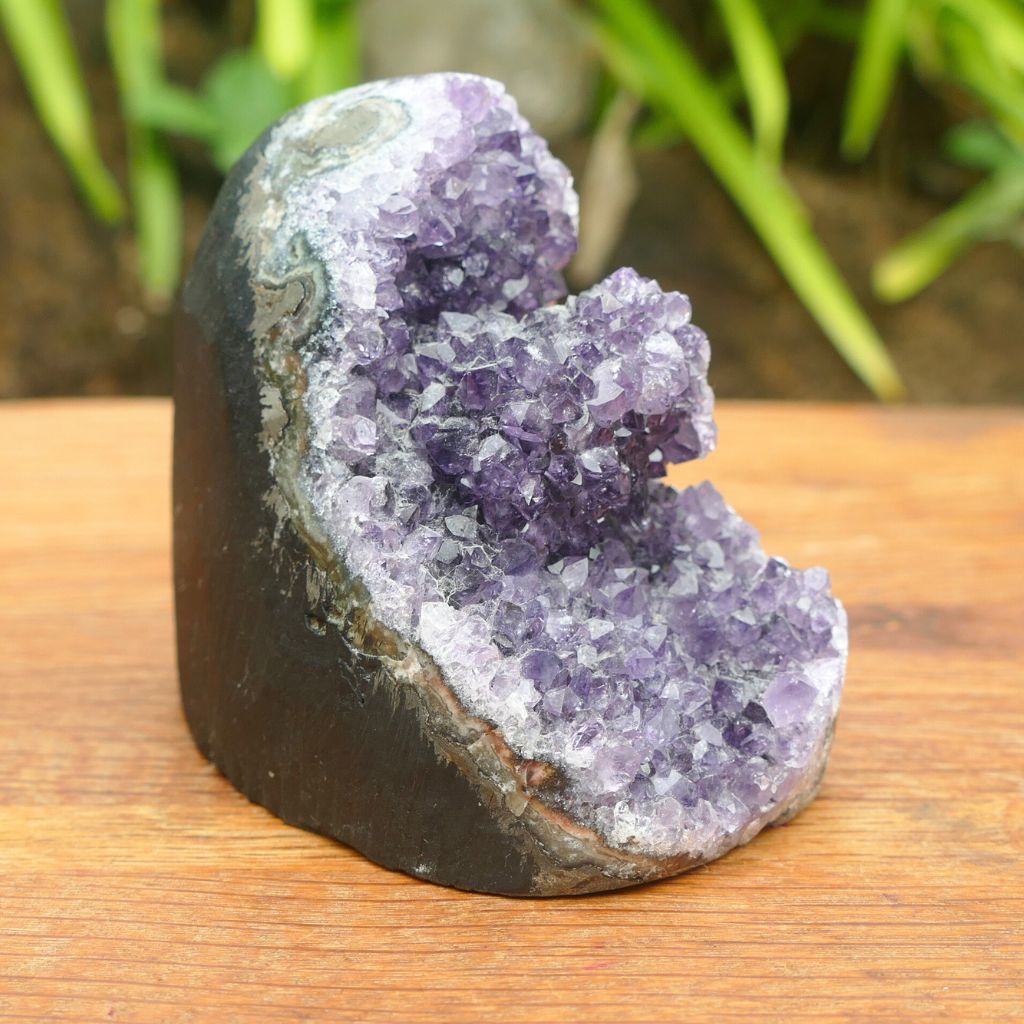 amethyst cluster with cut base