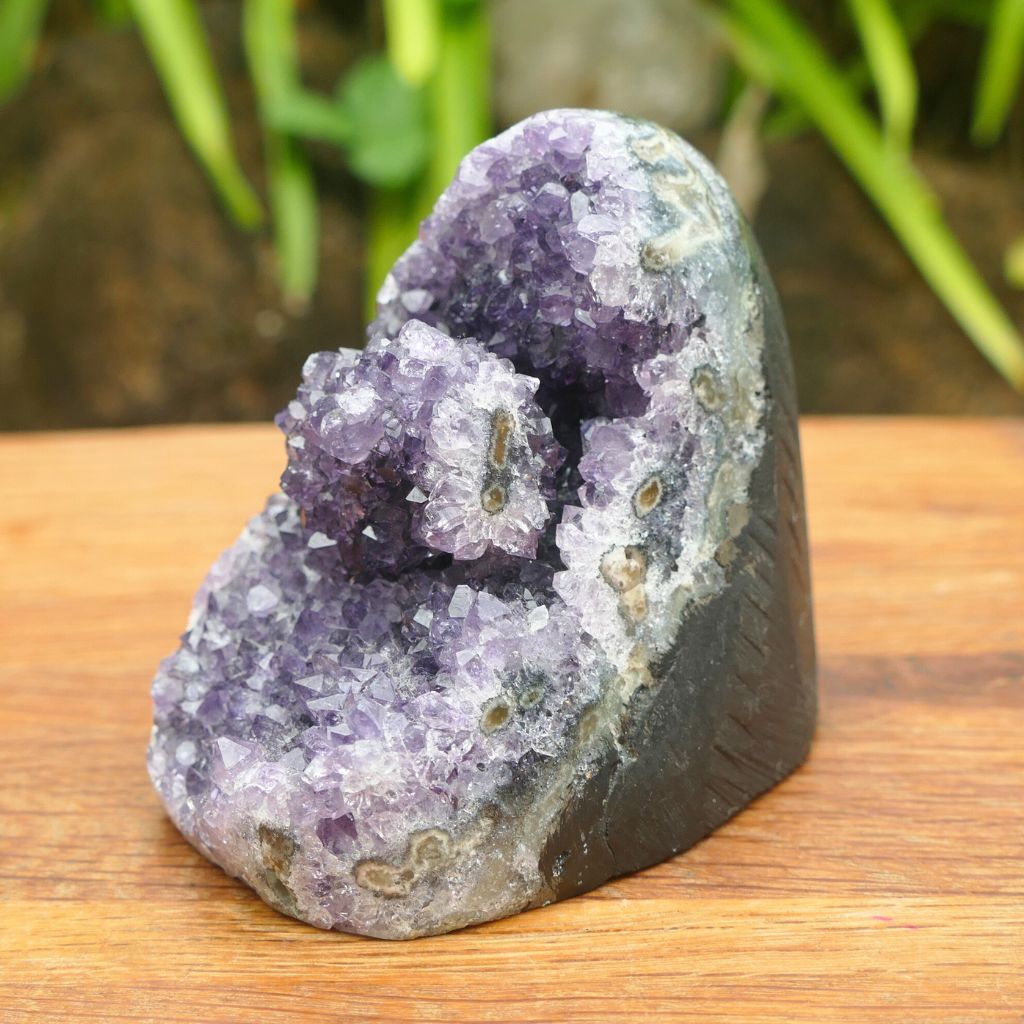 amethyst cluster with cut base
