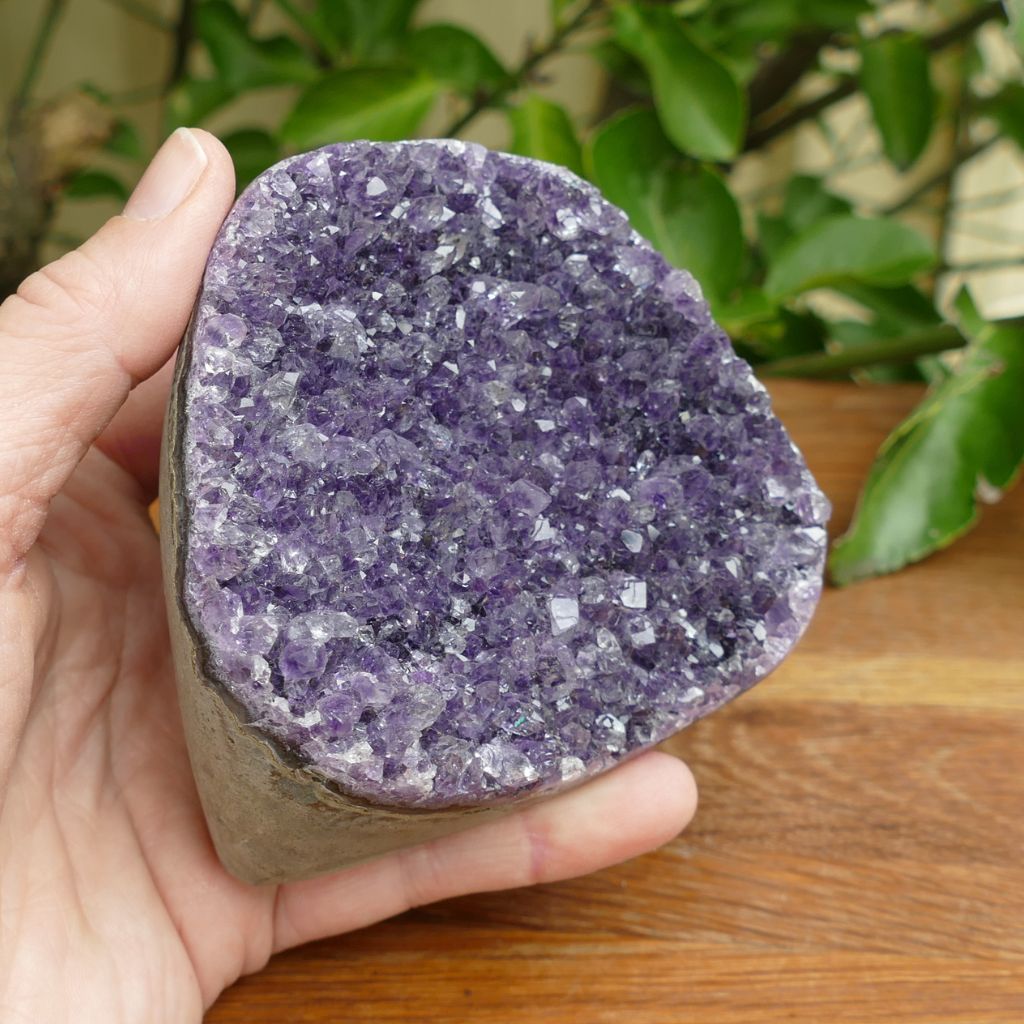 amethyst cluster with polished edges