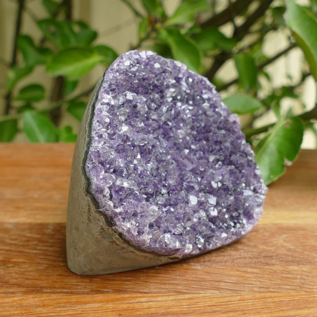 amethyst cluster with polished edges