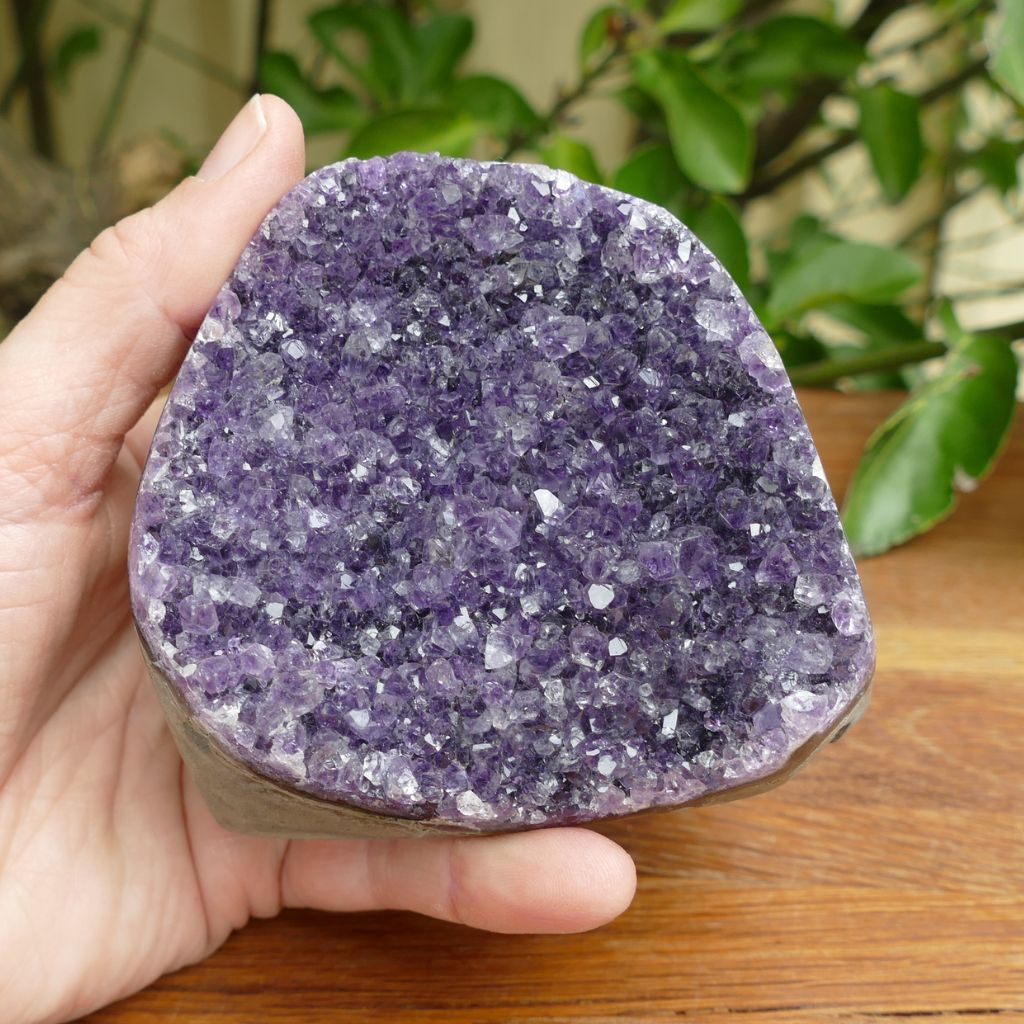 amethyst cluster with polished edges