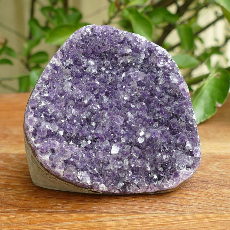 amethyst cluster with polished edges