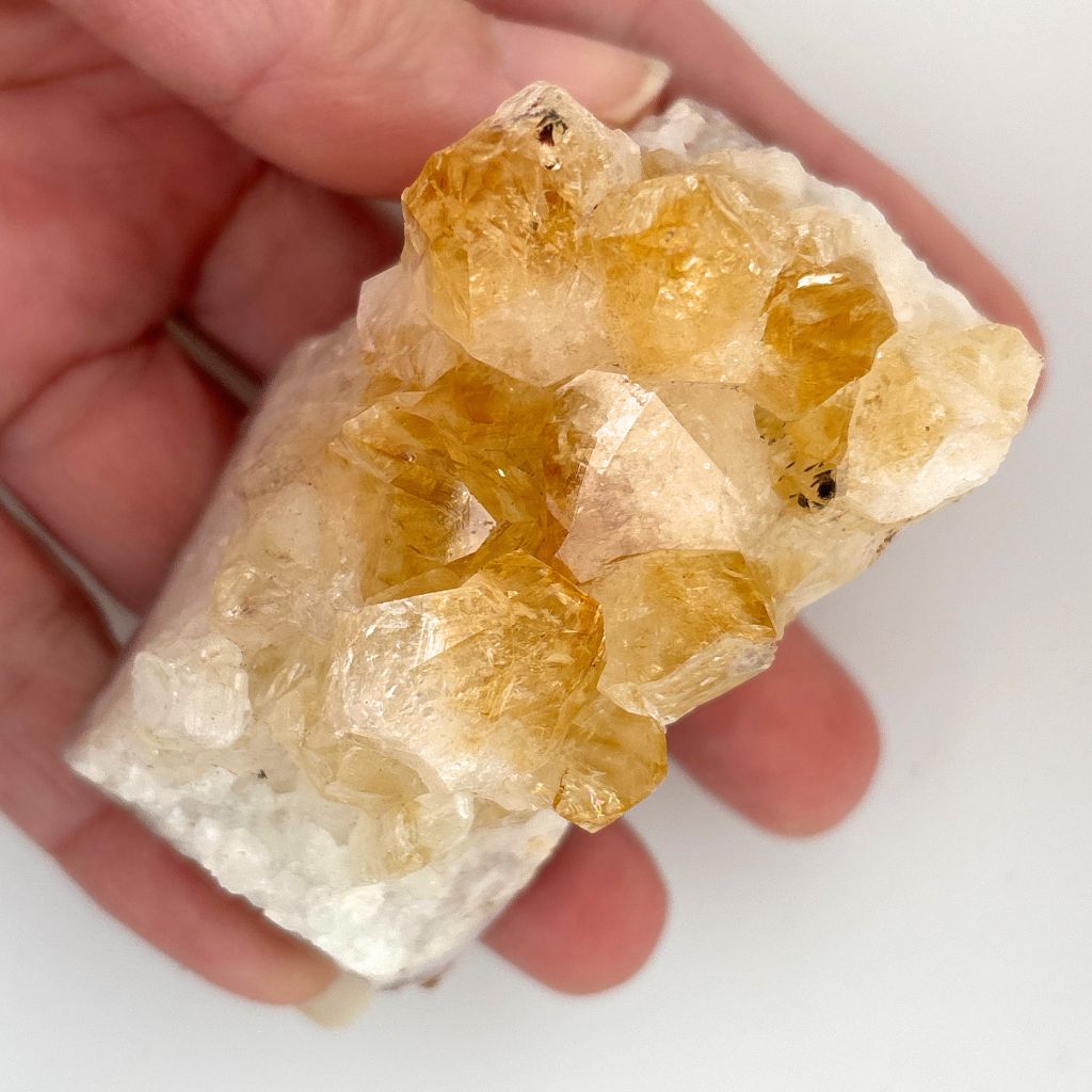 Citrine Crystal Cluster Raw Mineral Healing Stone for Wealth & Luck