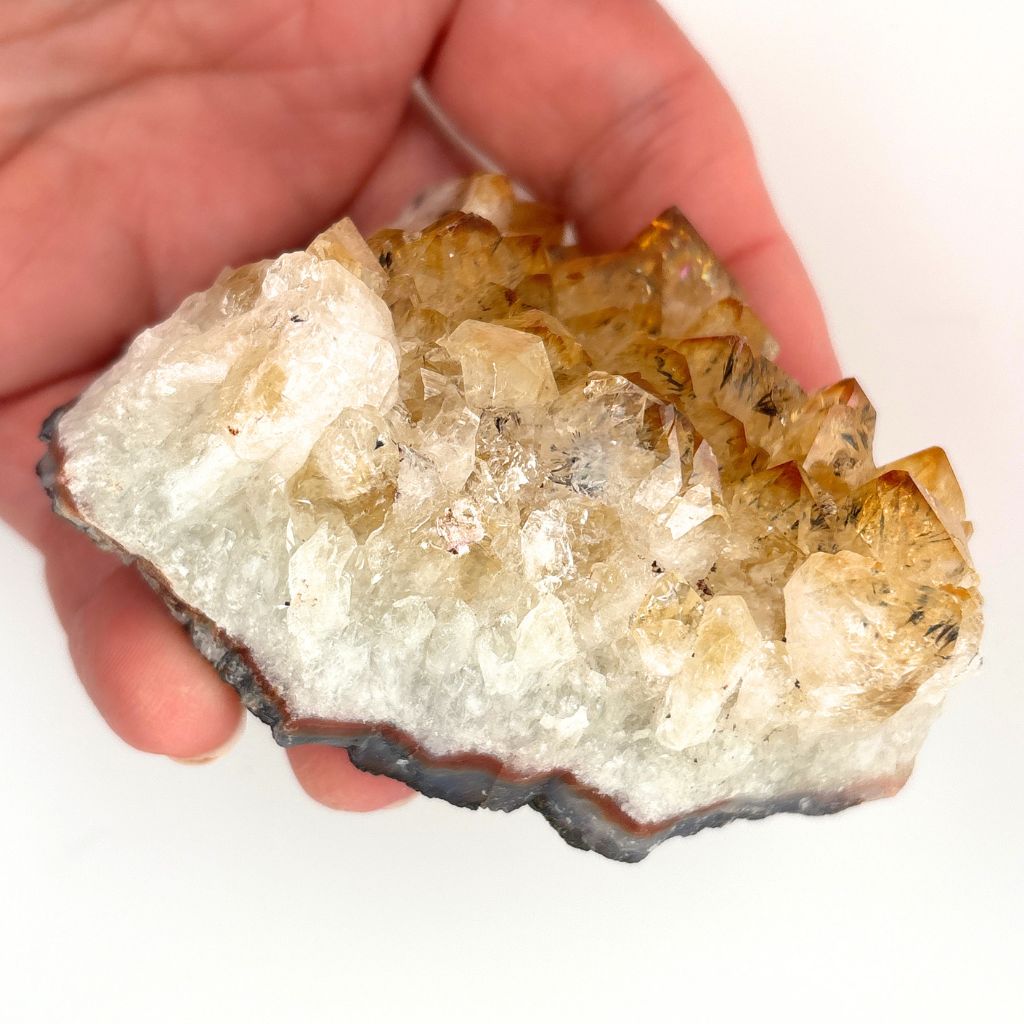 Citrine Crystal Cluster Raw Mineral Healing Stone for Wealth & Luck
