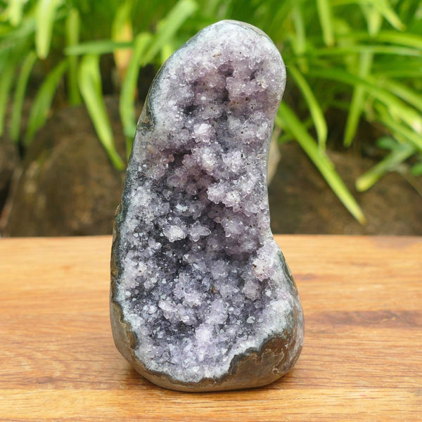 Deep Purple Amethyst Crystal Cluster on Cut Base