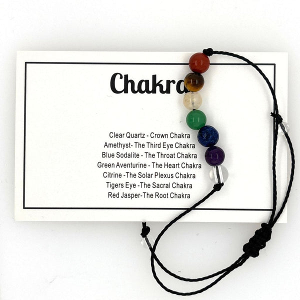 7 Chakra Adjustable Crystal Bracelet - Chakra Healing Bracelet for Friendship, Luck & Love