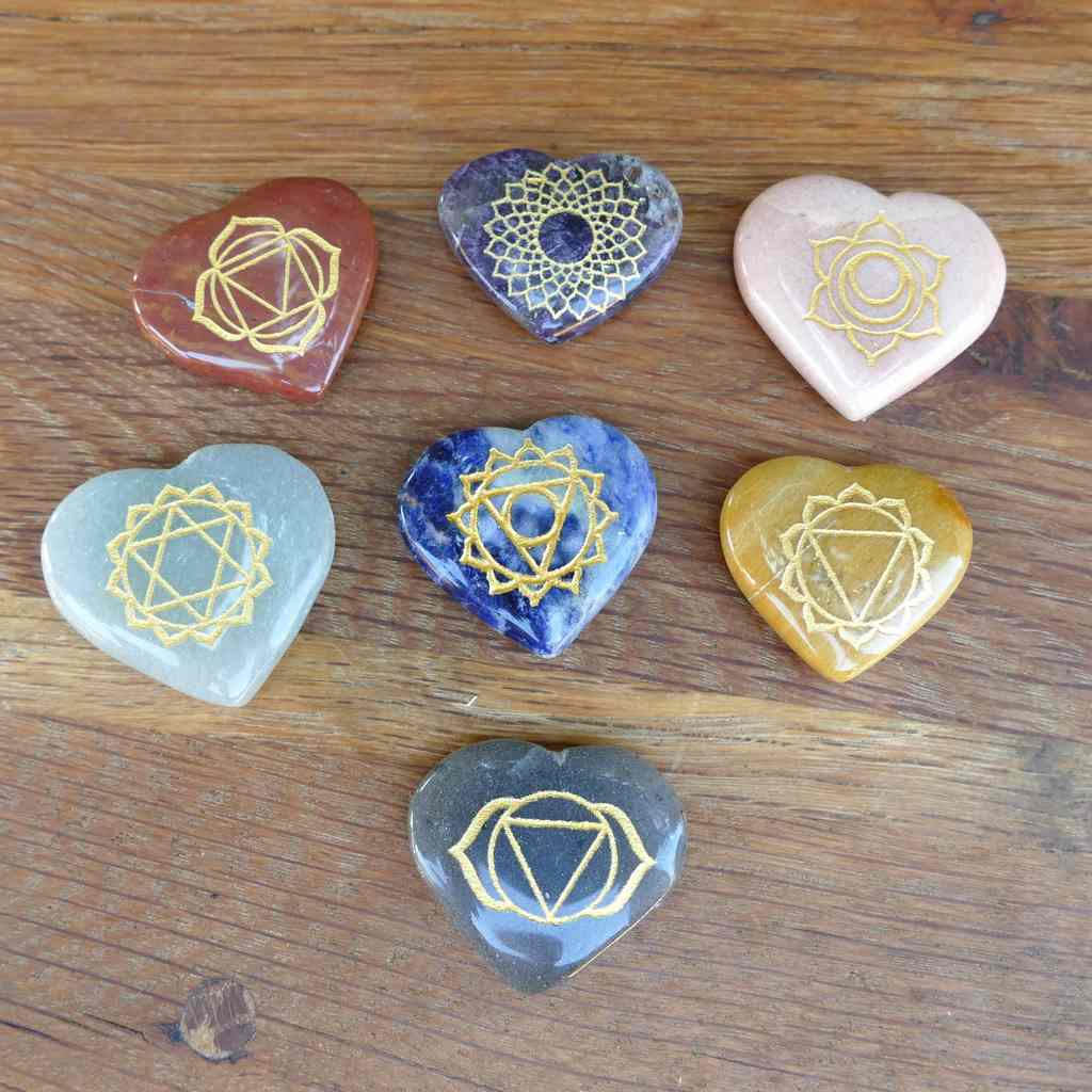 7 chakra stone heart box set