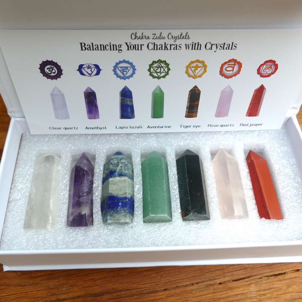 Crystal 7 Chakra Point Set – Healing Crystal Wand Kit