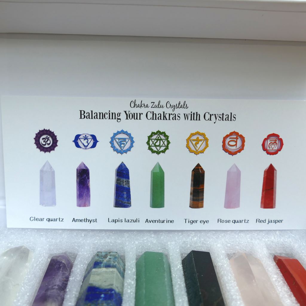 Crystal 7 Chakra Point Set – Healing Crystal Wand Kit